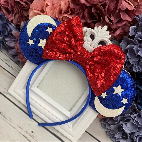 Minnie Mouse Sorcerer Fantasia Headband with Bow - Picture 4 of 12